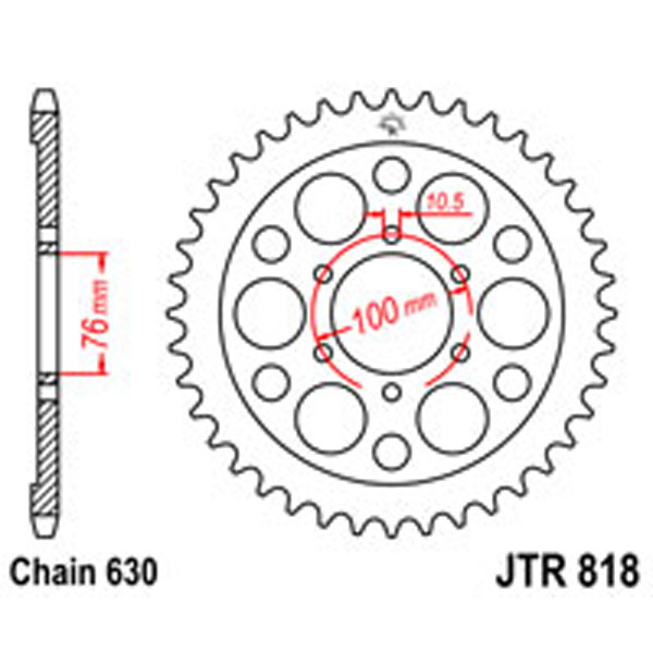 JT JT Rear Sprockets R/W 818-41T SUZ